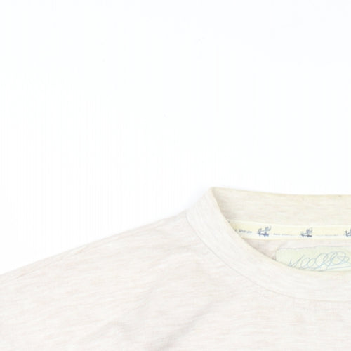 Lee Sharpe Mens Beige Cotton T-Shirt Size L Round Neck