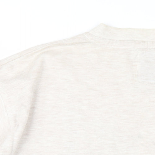 Lee Sharpe Mens Beige Cotton T-Shirt Size L Round Neck