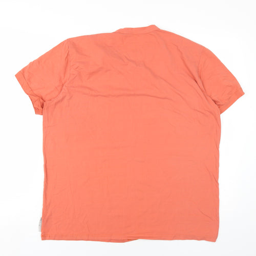 Calvin Klein Mens Orange Cotton T-Shirt Size XL Round Neck