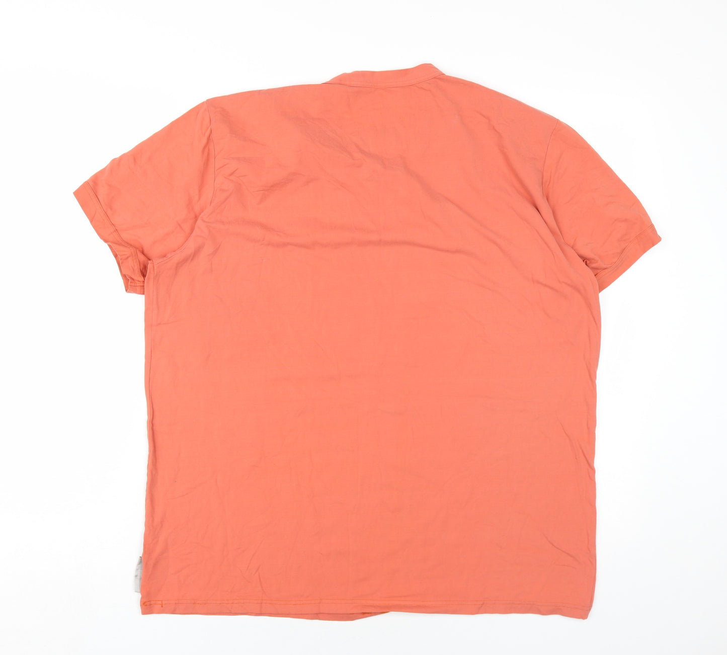 Calvin Klein Mens Orange Cotton T-Shirt Size XL Round Neck