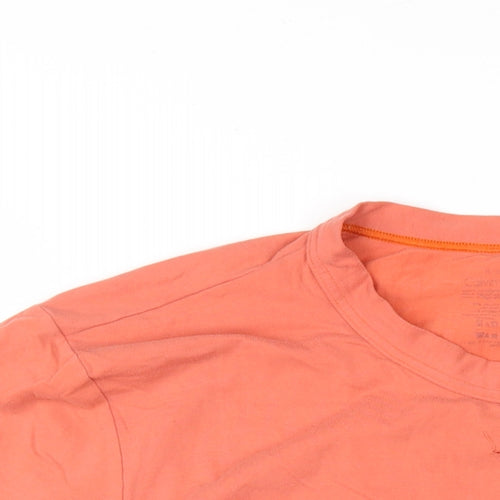 Calvin Klein Mens Orange Cotton T-Shirt Size XL Round Neck