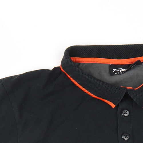 Crosshatch Mens Grey Cotton Polo Size L Collared Button