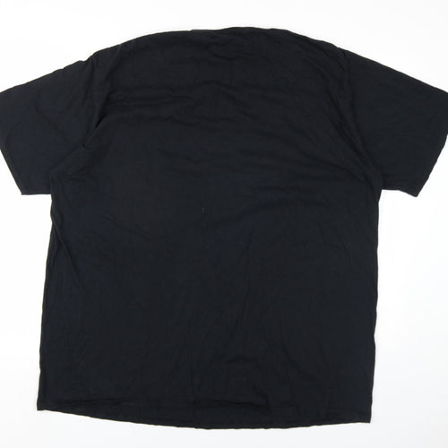 Disney Mens Black Cotton T-Shirt Size 3XL Round Neck - Snow White Grumpy