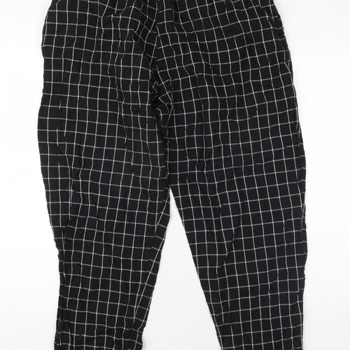 Khaadi Womens Black Check Cotton Trousers Size 12 L30 in Regular