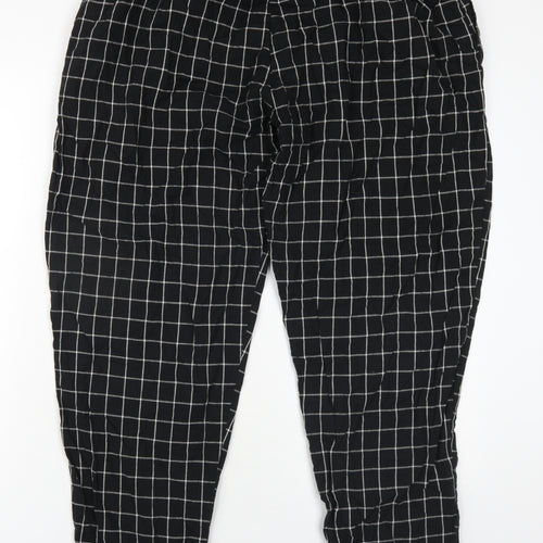 Khaadi Womens Black Check Cotton Trousers Size 12 L30 in Regular