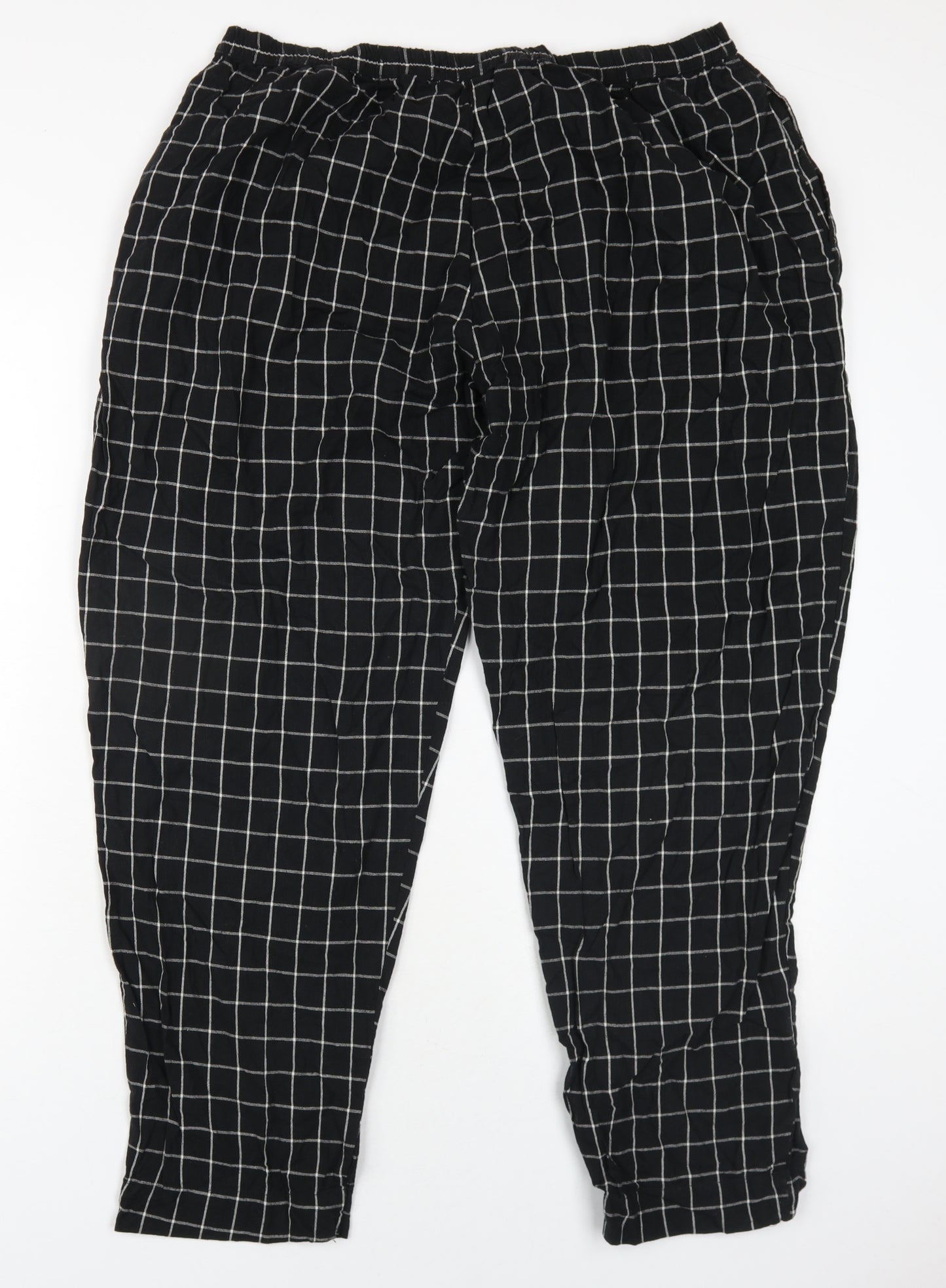 Khaadi Womens Black Check Cotton Trousers Size 12 L30 in Regular