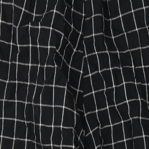 Khaadi Womens Black Check Cotton Trousers Size 12 L30 in Regular