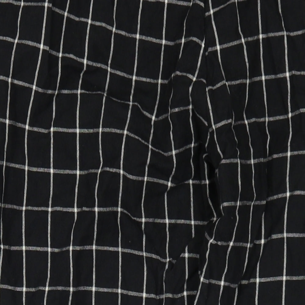 Khaadi Womens Black Check Cotton Trousers Size 12 L30 in Regular