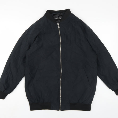 Monki Womens Black Bomber Jacket Jacket Size 2XS Zip