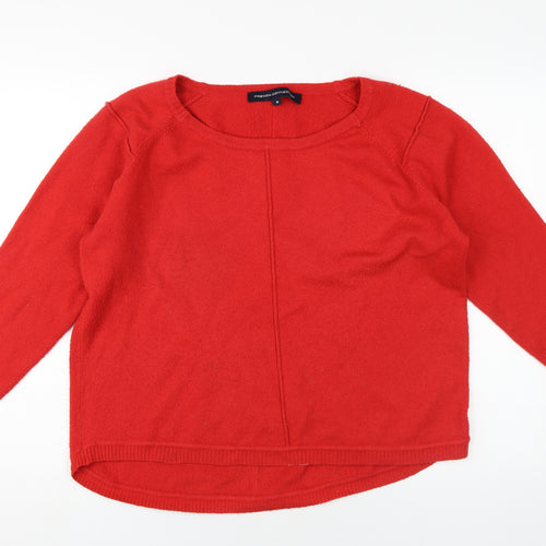 French Connection Womens Red Round Neck Acrylic Pullover Jumper Size M