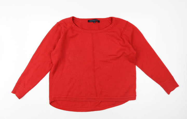 French Connection Womens Red Round Neck Acrylic Pullover Jumper Size M