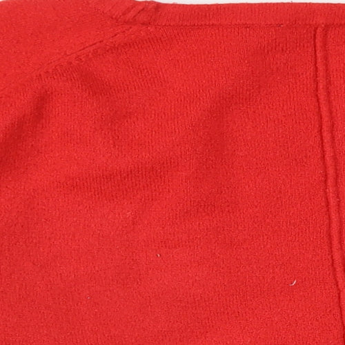 French Connection Womens Red Round Neck Acrylic Pullover Jumper Size M