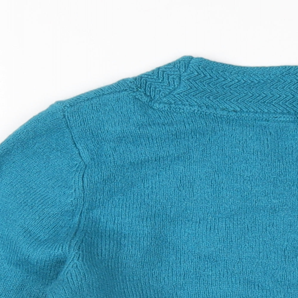 White Stuff Womens Blue Round Neck Viscose Pullover Jumper Size 12