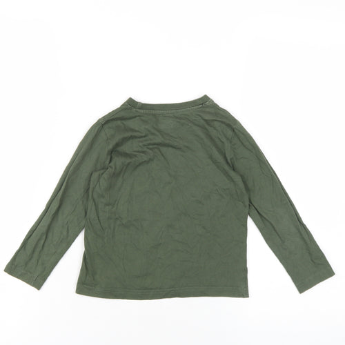 Jurassic World Boys Green Cotton Basic T-Shirt Size 2-3 Years Round Neck Pullover