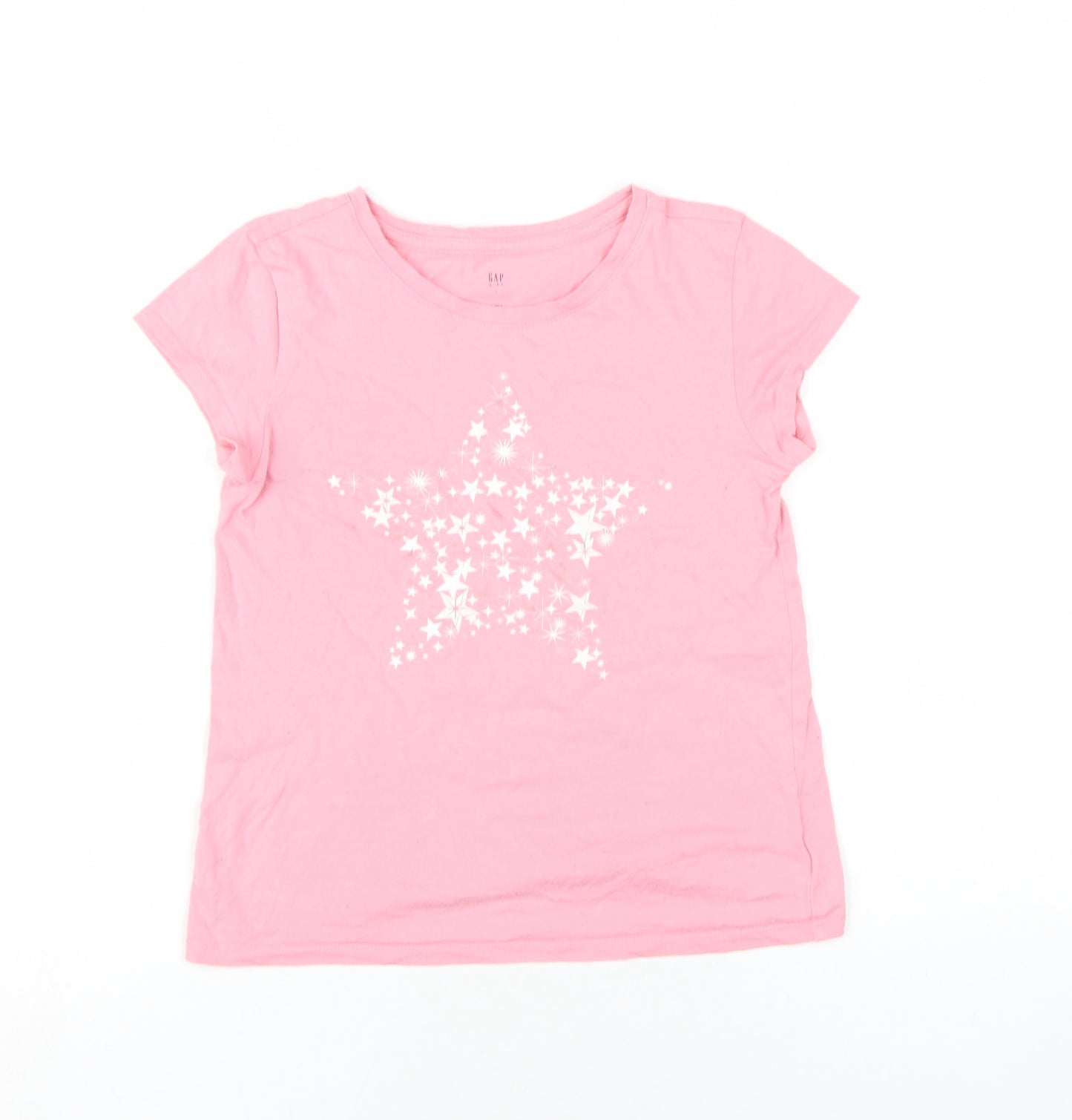 Gap Girls Pink Cotton Basic T-Shirt Size 10-11 Years Round Neck Pullover