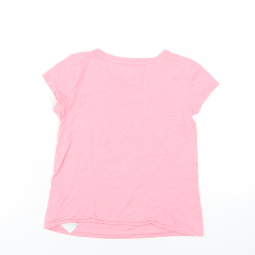 Gap Girls Pink Cotton Basic T-Shirt Size 10-11 Years Round Neck Pullover