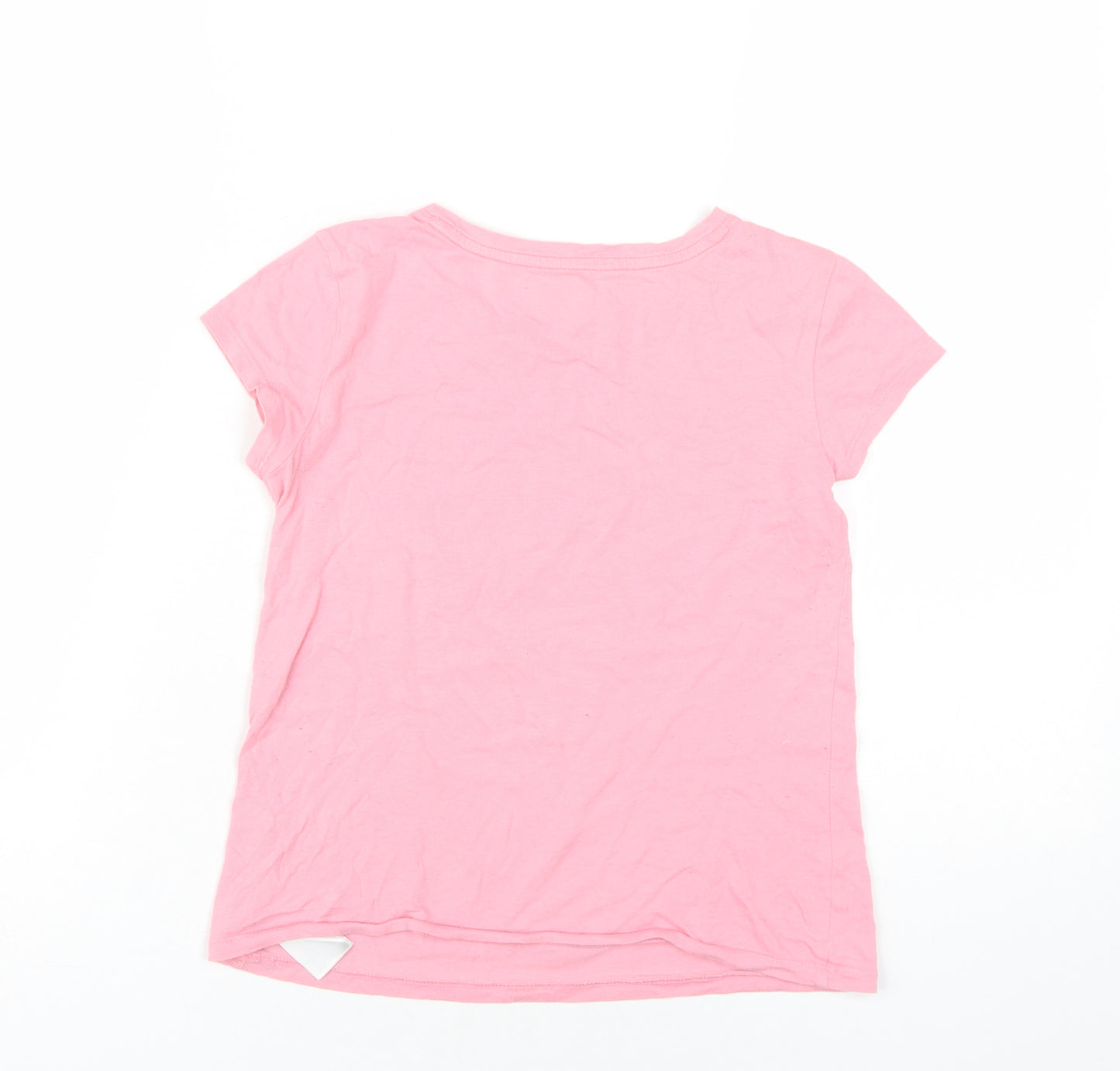 Gap Girls Pink Cotton Basic T-Shirt Size 10-11 Years Round Neck Pullover