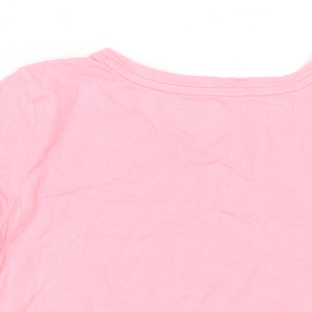 Gap Girls Pink Cotton Basic T-Shirt Size 10-11 Years Round Neck Pullover