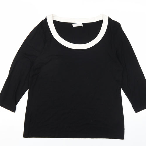 Windsmoor Womens Black Viscose Basic T-Shirt Size M Scoop Neck