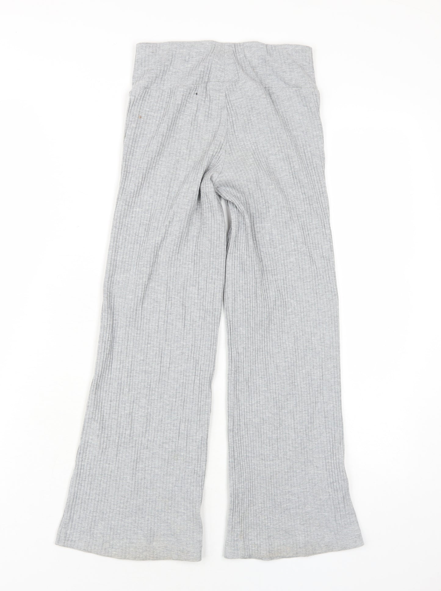 adidas Girls Grey Cotton Jogger Trousers Size 7-8 Years L24 in Regular Pullover