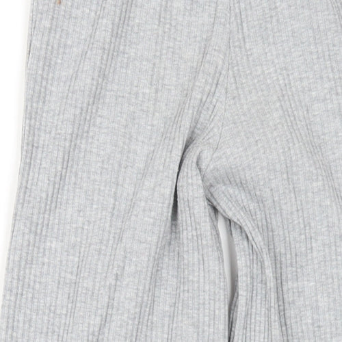 adidas Girls Grey Cotton Jogger Trousers Size 7-8 Years L24 in Regular Pullover