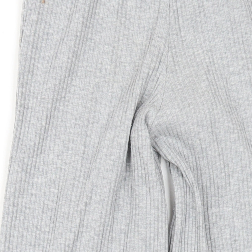 adidas Girls Grey Cotton Jogger Trousers Size 7-8 Years L24 in Regular Pullover