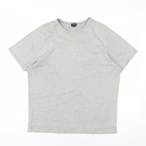 Jasper Conran Mens Grey Cotton T-Shirt Size S Round Neck