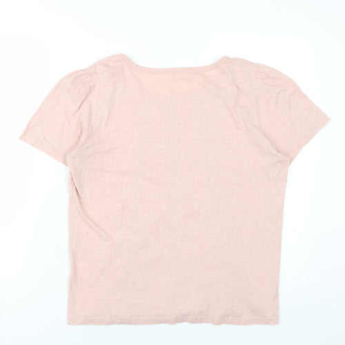 Hush Womens Pink Cotton Basic T-Shirt Size M Round Neck