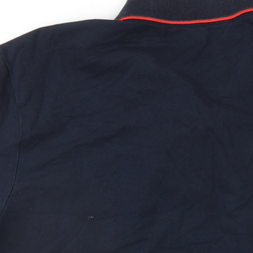 JACK & JONES Mens Blue Cotton Polo Size L Collared Button