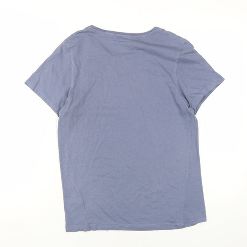 Red Herring Mens Blue Cotton T-Shirt Size S Round Neck