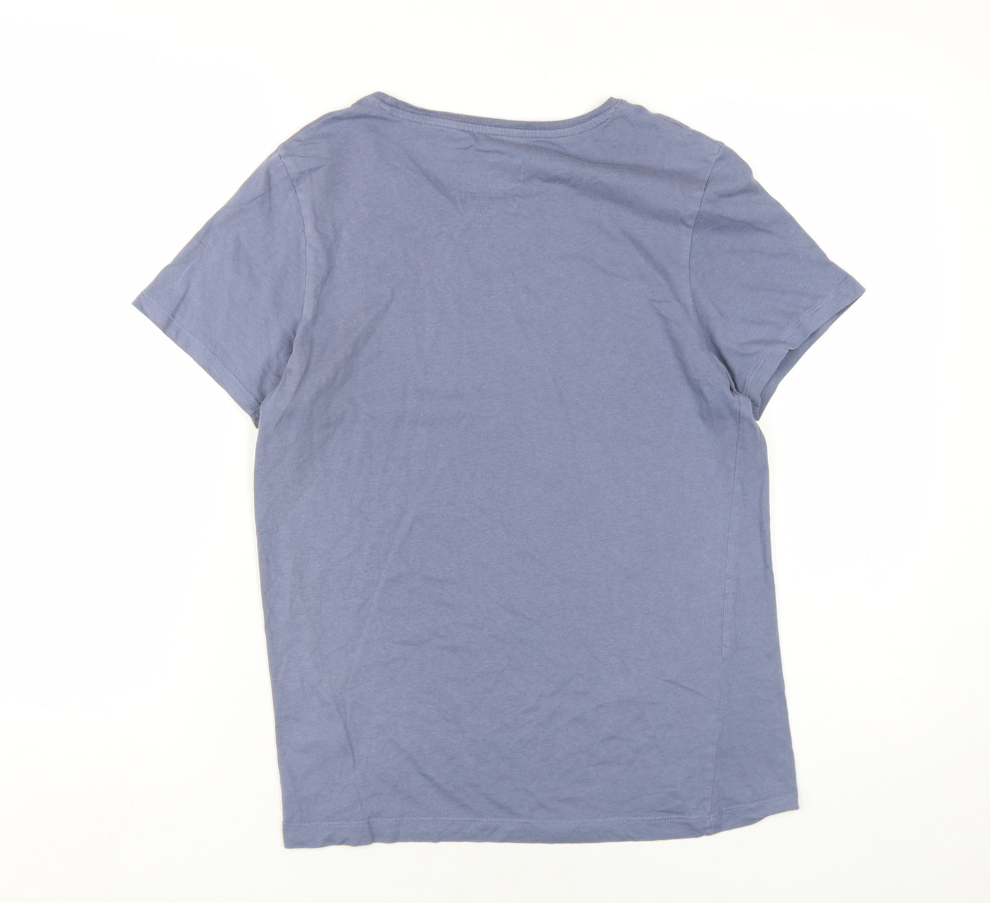 Red Herring Mens Blue Cotton T-Shirt Size S Round Neck
