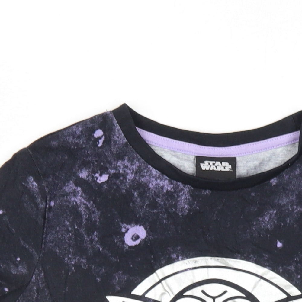 Star Wars Boys Black Cotton Basic T-Shirt Size 9 Years Round Neck Pullover - Baby Yoda