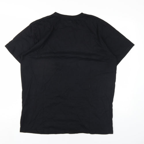 Quiksilver Mens Black Cotton T-Shirt Size L Round Neck