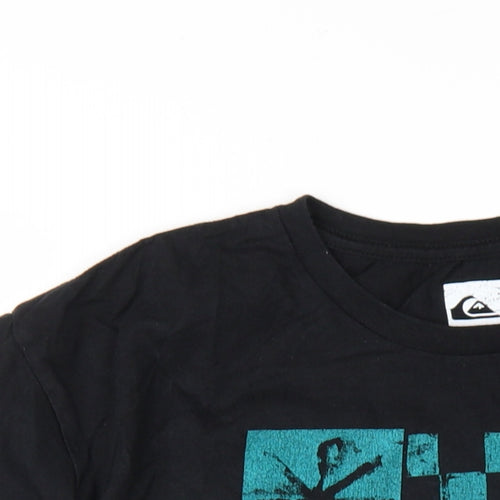 Quiksilver Mens Black Cotton T-Shirt Size L Round Neck