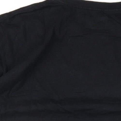 Quiksilver Mens Black Cotton T-Shirt Size L Round Neck
