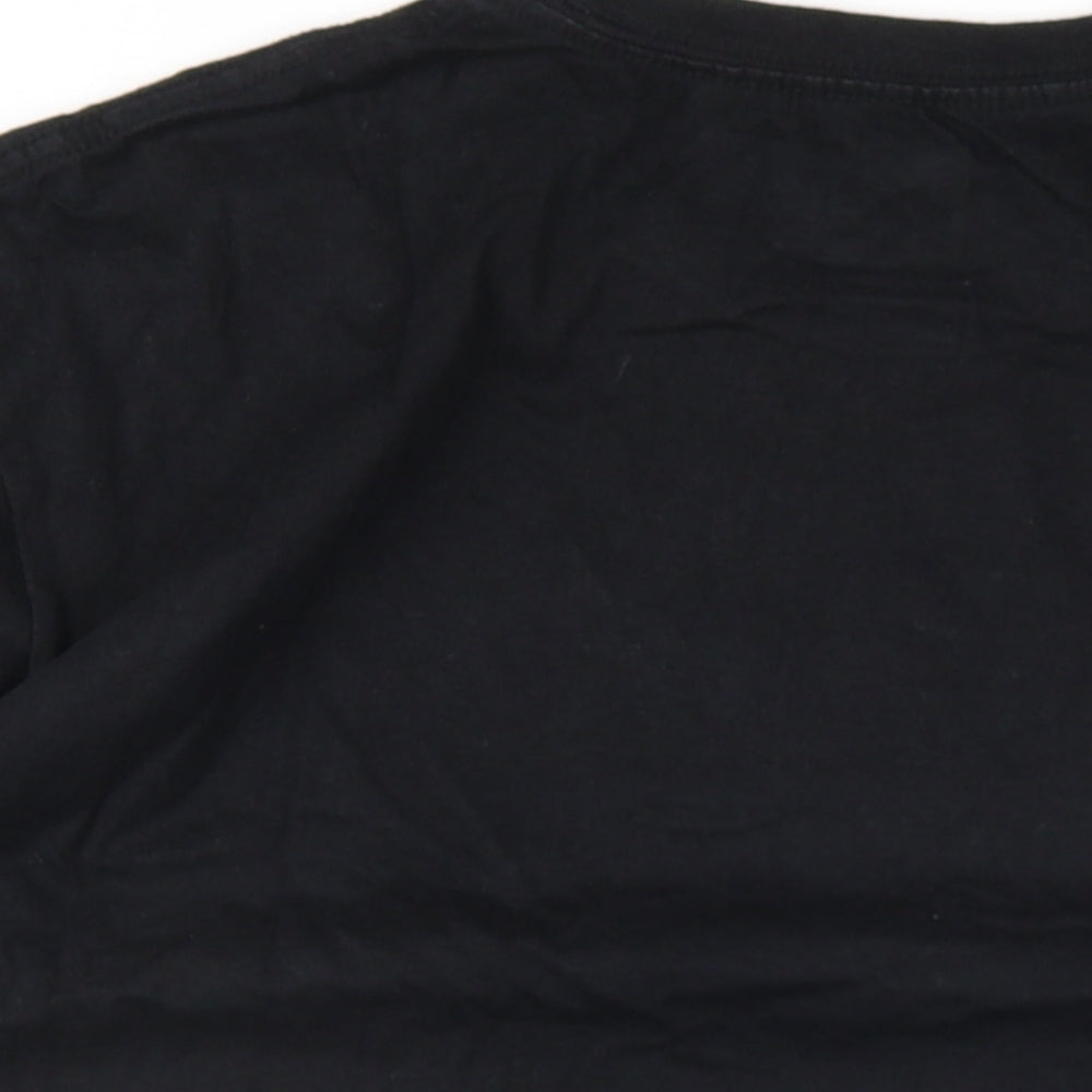 Quiksilver Mens Black Cotton T-Shirt Size L Round Neck
