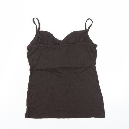 Morgan Womens Brown Viscose Camisole T-Shirt Size L V-Neck