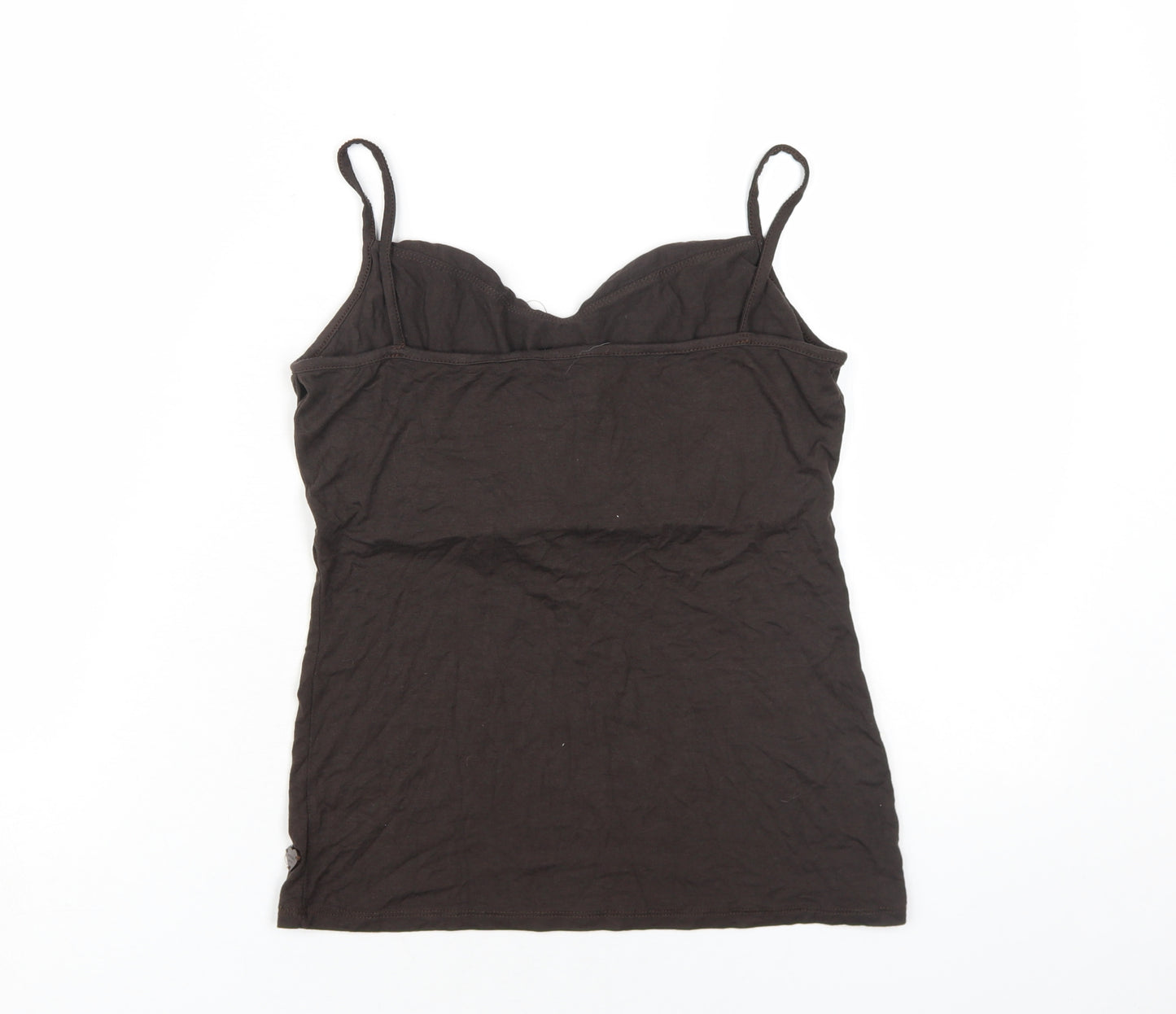 Morgan Womens Brown Viscose Camisole T-Shirt Size L V-Neck