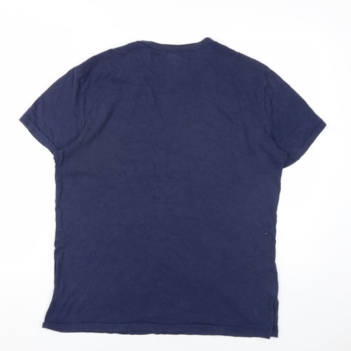 Polo Ralph Lauren Mens Blue Cotton T-Shirt Size L Round Neck