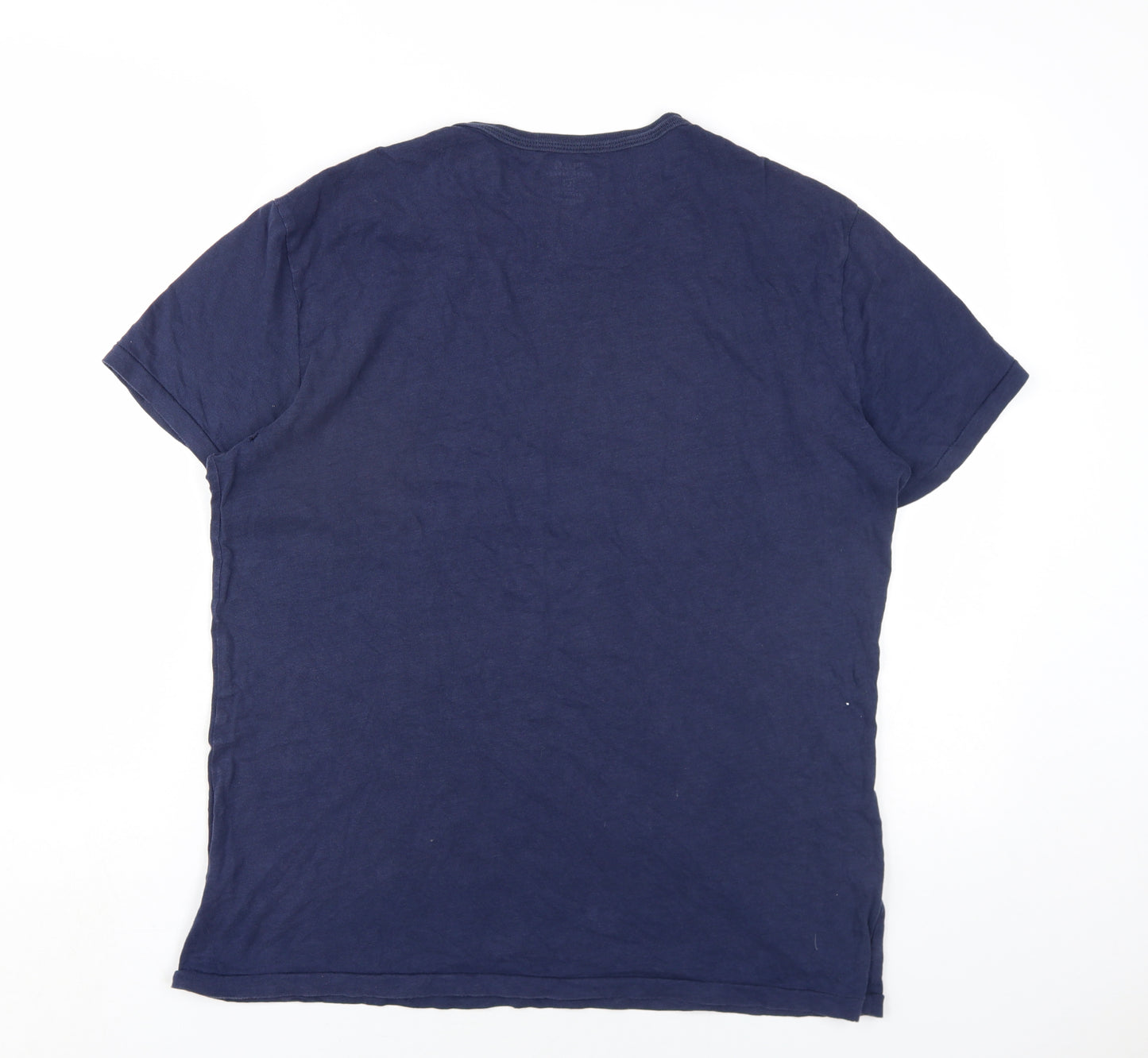 Polo Ralph Lauren Mens Blue Cotton T-Shirt Size L Round Neck