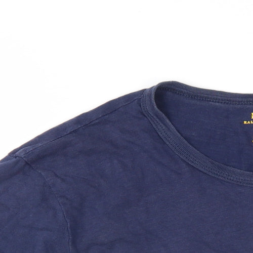 Polo Ralph Lauren Mens Blue Cotton T-Shirt Size L Round Neck