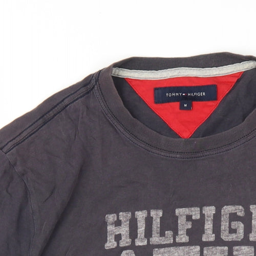Tommy Hilfiger Mens Black Cotton T-Shirt Size M Round Neck