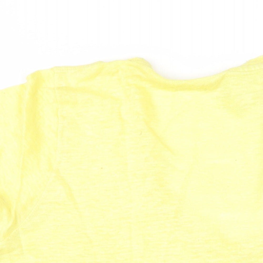 Gap Womens Yellow Linen Basic T-Shirt Size M V-Neck