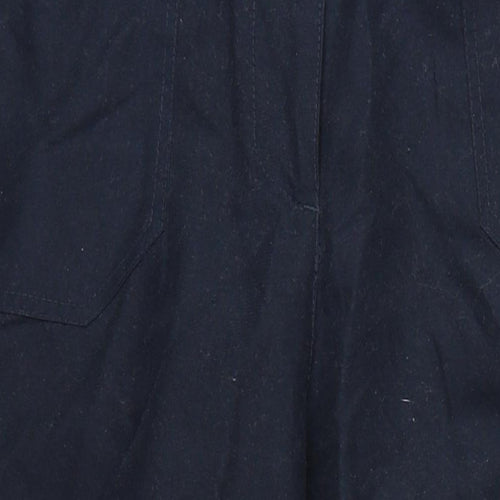 BHS Womens Blue Cotton Trousers Size 16 L28 in Regular Zip