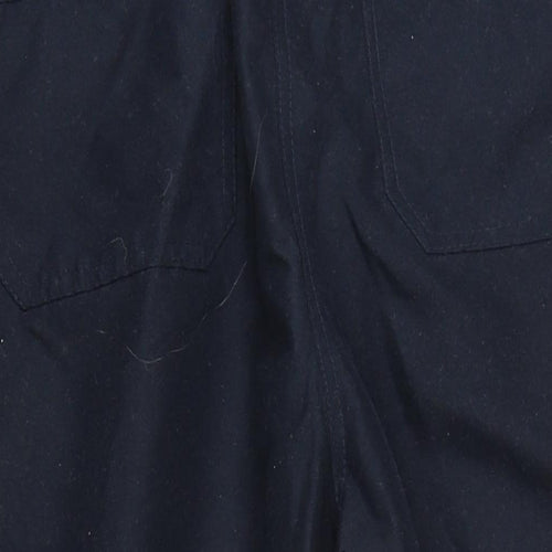 BHS Womens Blue Cotton Trousers Size 16 L28 in Regular Zip