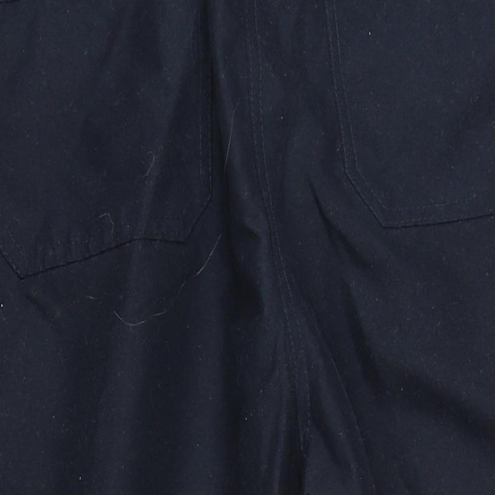 BHS Womens Blue Cotton Trousers Size 16 L28 in Regular Zip