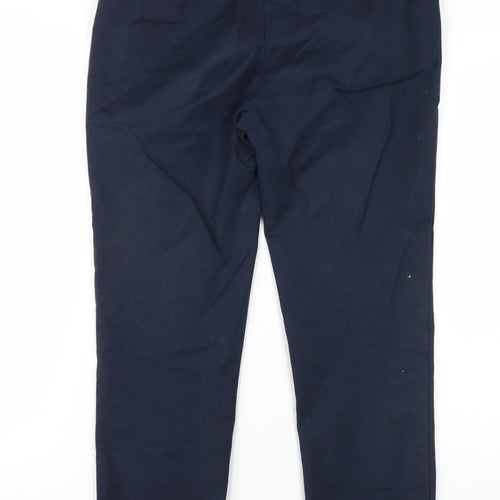 Boden Womens Blue Cotton Trousers Size 12 L27 in Regular Zip