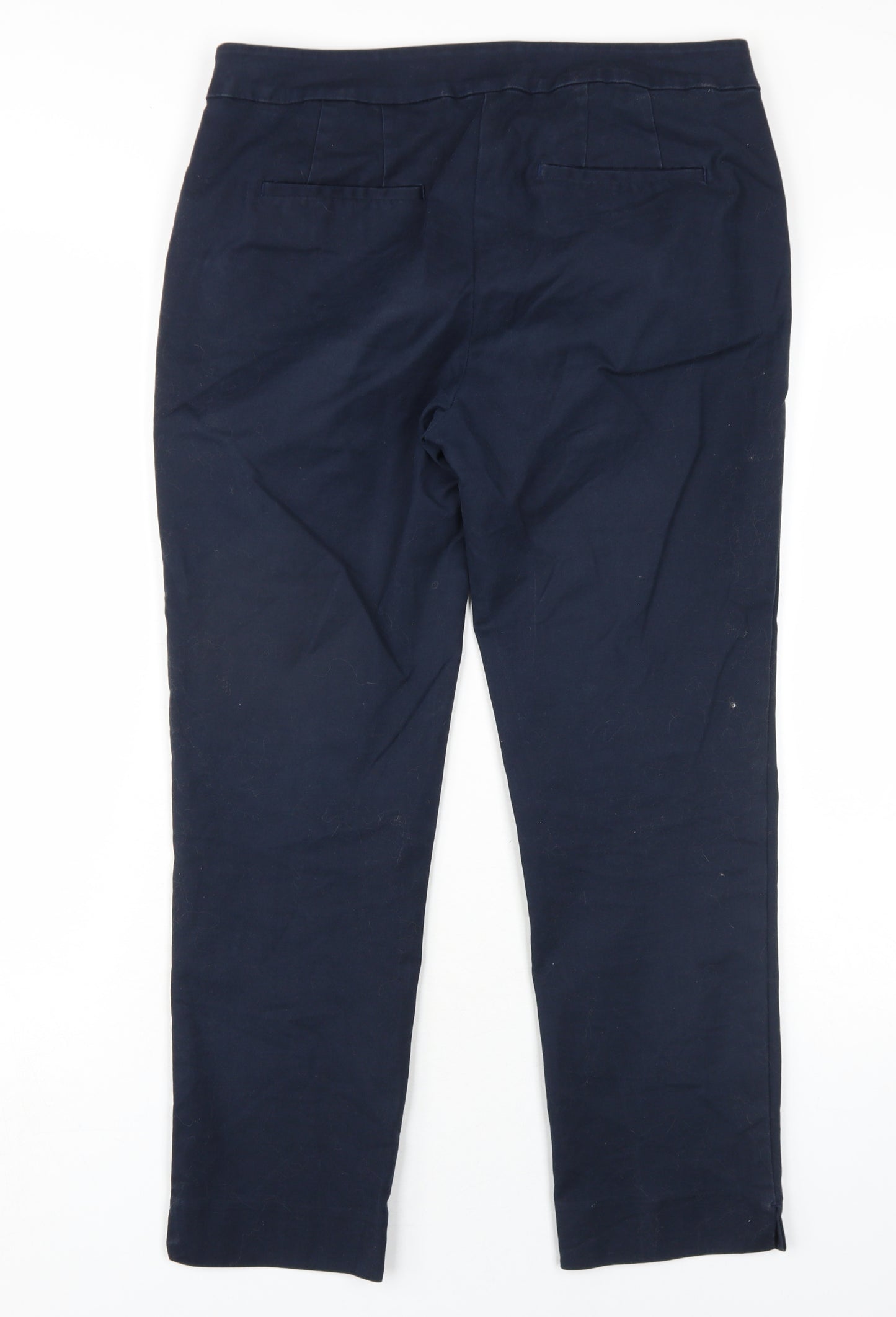 Boden Womens Blue Cotton Trousers Size 12 L27 in Regular Zip