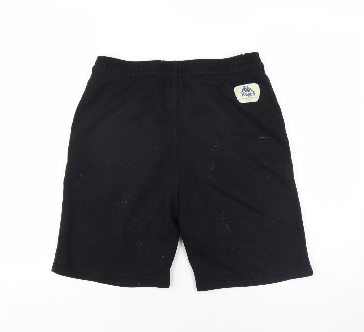 Kappa Boys Black Cotton Sweat Shorts Size M L9 in Regular Drawstring - Leeds United FC