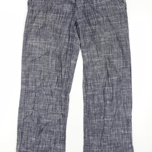 Parallel Womens Blue Linen Sweatpants Trousers Size 8 L31 in Regular Zip